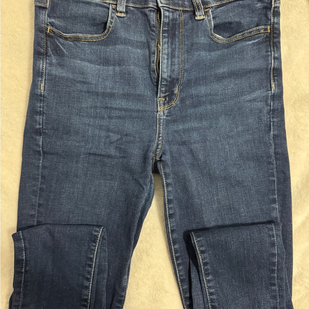 American Eagle Outfitters Men's Slim Straight Jeans in Medium Dark Blue